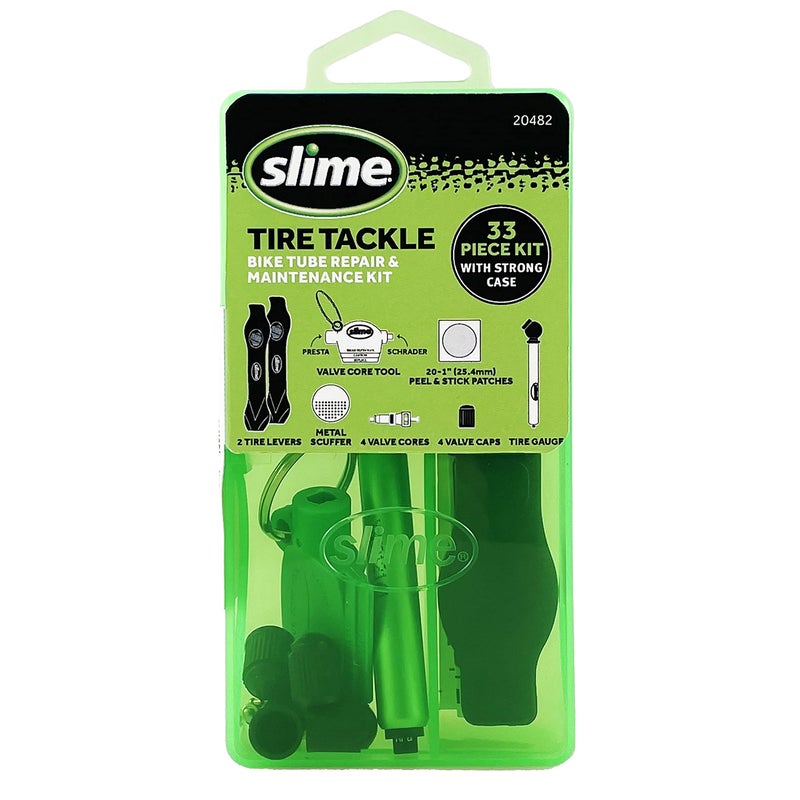 Slime 20482 Tire Tackle: Bike Tube Repair & Maintenance Kit, 33 Pieces - Image 1